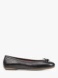 Geox Palmaria Leather Ballerina Shoes, Black