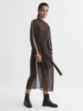 Reiss Aria Spot Print Midi Dress, Black/Multi