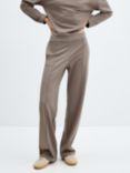 Mango Bruni Decorative Seams Trousers, Medium Brown