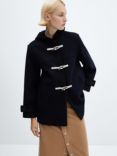 Mango Duffle Wool Blend Coat, Black