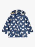 JoJo Maman Bébé Baby Duck Print Waterproof Hooded Jacket, Denim