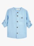 JoJo Maman Bébé Baby Cotton Linen Blend Summer Shirt, Blue