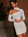 Chi Chi London Cut-Out Ribbed Mini Dress, White