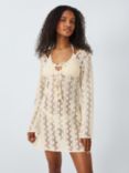 AND/OR Capri Crochet Mini Beach Dress, Cream