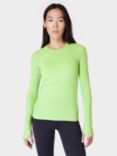 Sweaty Betty Athlete Seamless Long Sleeve Gym Top, Zest Green Marl