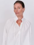 Vivere By Savannah Miller Aria Ruched Cotton Blouse, White
