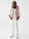Mango Kids' Laura Quilted Hooded Gilet, Pink