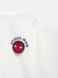 Mango Kids' Spider-Man Flap Detail Long Sleeve T-Shirt, Natural White