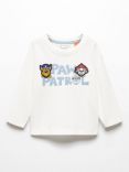 Mango Kids' Paw Patrol Twins Long Sleeve T-Shirt, Natural White
