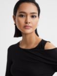 Reiss Adeline Cutout Detail Top, Black