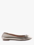 Dune Hallo Leather Ballet Pumps, Gold