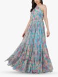 Lace & Beads Roka One Shoulder Maxi Dress, Blue