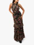 Lace & Beads Santiago Floral Maxi Dress, Black