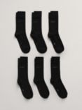 GANT Soft Cotton Blend Ankle Socks, Pack of 6, Black