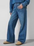 HUSH Katie Baggy Straight Jeans, Mid Authentic Blue