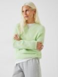HUSH Blayney Fluffy Wool Blend Knitted Jumper, Soft Green
