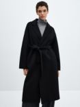 Mango Batin Wool Blend Coat, Black