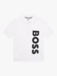 BOSS Kids' Short Sleeve Logo Polo Shirt, White