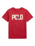 Ralph Lauren Kids' Sunrise Polo Logo Colour Changing T-Shirt, Red/Multi