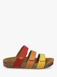 Josef Seibel Hannah 03 Slider Flat Leather Sandals, Yellow/Multi