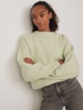 Mint Velvet Cable Sleeve Wool Blend Jumper, Green