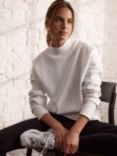 Mint Velvet Seam Detail Turtle Neck Sweatshirt, White Ivory