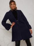 Chi Chi London Bow Sleeve Coat, Navy