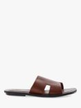 Dune Initially Leather Flat Sandals, Tan-leather