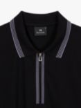 Paul Smith Regular Short Sleeve Zip Polo Top, Black