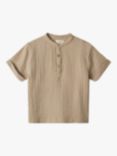 WHEAT Kids' Short Sleeved Shirt, Beige Stone