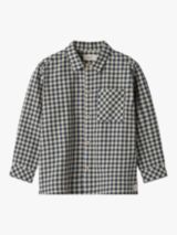 WHEAT Kids' Organic Cotton Checked Shirt, Blue