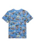 Ralph Lauren Kids' Paris Bear Print T-Shirt, Blue/Multi