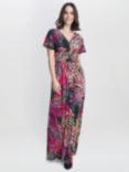 Gina Bacconi Felicity Jersey Maxi Dress, Black/Multi