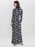 Gina Bacconi Jade Jersey Wrap Maxi Dress, Black/Off White
