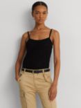 Lauren Ralph Lauren Grinlee Linen Blend Textured Knit Vest Top, Black