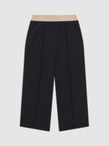 Reiss Kids' Ayana Wide Leg Trousers, Navy