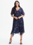 Scarlett & Jo Julie Hanky Hem Dress, Navy Wheat