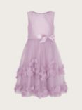 Monsoon Kids' Amber Diamante 3D Rose Occasion Dress, Dusky Pink