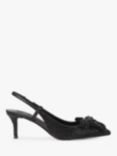 Kurt Geiger London Belgravia Crystal Bow Embellished Slingback Court Shoes, Black