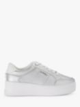 Carvela Jive Lace Up Platform Trainers, Silver