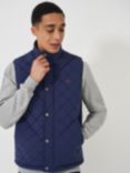 Crew Clothing Diamond Quilted Gilet, Navy