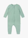 MORI Baby Clever Zip Ribbed Sleepsuit, Mint