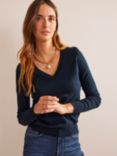 Boden Catriona V-Neck Jumper, Navy