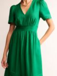 Boden Eve Linen Midi Dress, Green Tambourine