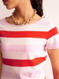 Boden Ella Short Sleeve Stripe T-Shirt, Pink/Multi