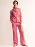 Boden Heart Sateen Pyjama Bottoms, Orchid Pink