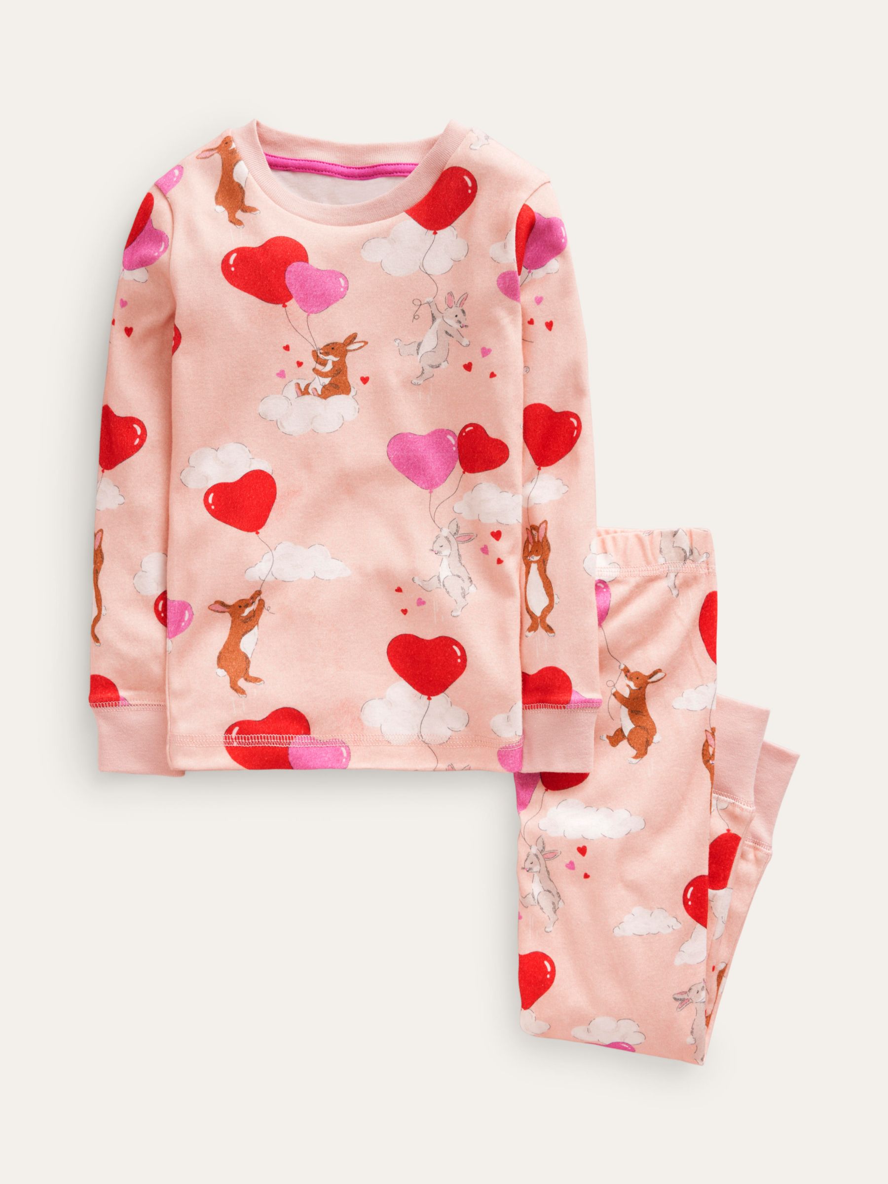 Mini Boden Kids' Heart Pyjama Set, Multi at John Lewis & Partners