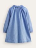 Mini Boden Kids' Weather Applique Shirt Dress, Mid Vintage Denim