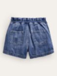 Mini Boden Girl's Pull On Plain Denim Shorts, Blue