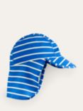 Mini Boden Kids' Stripe Sun-Safe Swim Hat, Blue/White